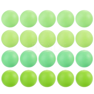 40Pcs 4 Colors Round Silicone Focal Beads SIL-TAD0001-02C-1
