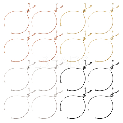 16Pcs 4 Colors Rack Plating Brass Chain Bracelet Making KK-HY0001-80-1