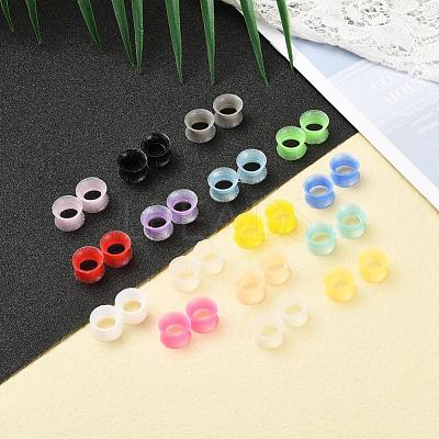 32Pcs 16 Colors Silicone Glitter Thin Ear Gauges Flesh Tunnels Plugs FIND-YW0001-19C-1