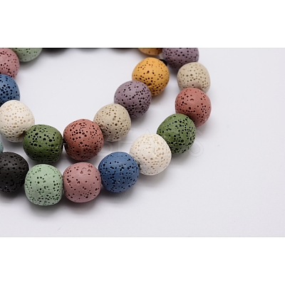 Natural Lava Rock Bead Strands X-G-L435-03-16mm-1