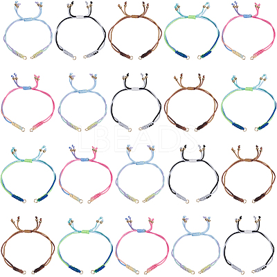 20Pcs Adjustable Braided Nylon Thread Link Bracelet Makings AJEW-SC0003-68G-1