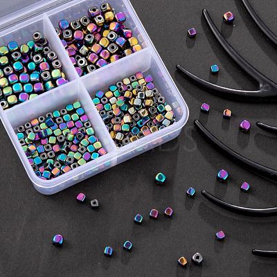 4 Strands 2 Sizes Electroplate Non-magnetic Synthetic Hematite Beads Strands G-LS0001-70-1