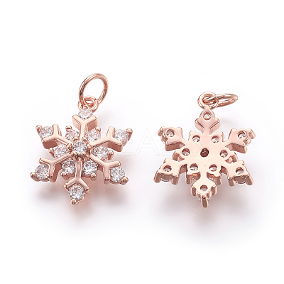 Brass Micro Pave Cubic Zirconia Pendants LS-KK-F774-10RG-NR-1