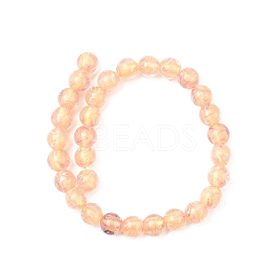 Gold Sand Lampwork Beads Strands LAMP-P071-12mm-01-1