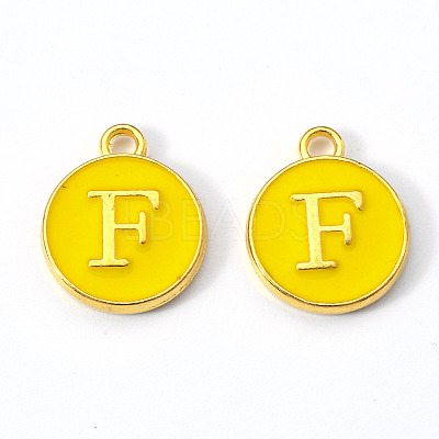Golden Plated Alloy Enamel Charms X-ENAM-S118-09F-1