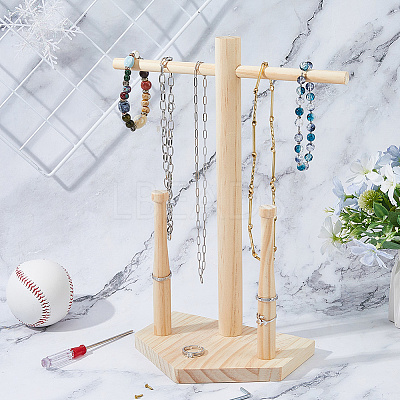 Wooden Baseball Ring Display Holder RDIS-WH0011-37B-1