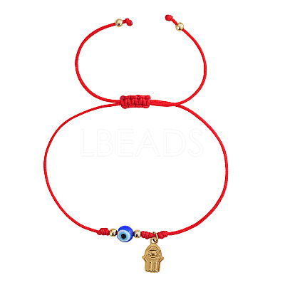 Glass Evil Eye Beaded Braided Bracelets ID6668-3-1