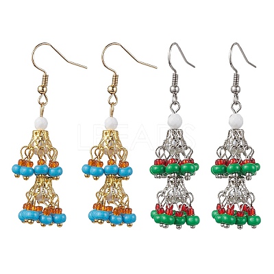 2 Pairs 2 Colors 304 Stainless Steel Dangle Earrings EJEW-MZ00130-1