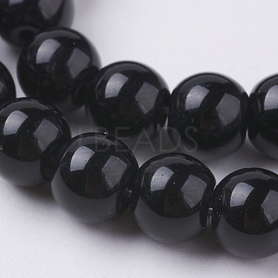 Synthetic Black Stone Beads Strands G-G088-8mm-1
