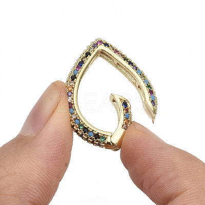 Brass Micro Pave Cubic Zirconia Spring Gate Rings ZIRC-S066-036A-NF-1