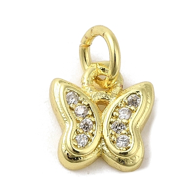 Real 18K Gold Plated Brass Pave Cubic Zirconia Pendants KK-M283-10C-01-1