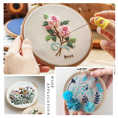 Plastic Imitation Bamboo Cross Stitch Embroidery Hoops TOOL-TADJ0001-03B-1