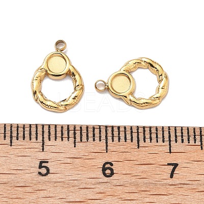 Ion Plating(IP) 304 Stainless Steel Pendant Cabochon Settings STAS-G347-03G-1