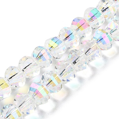 Transparent Electroplate Glass Beads Strands GLAA-Q099-C01-14-1