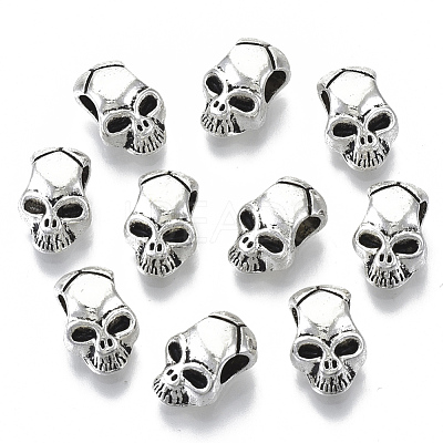 Tibetan Style Alloy European Beads X-TIBEB-N005-14AS-RS-1