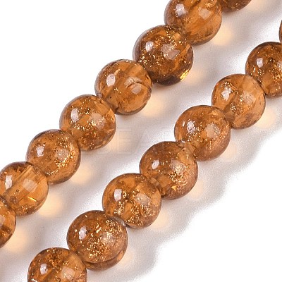 Handmade Gold Sand Lampwork Beads LAMP-Z009-01G-1