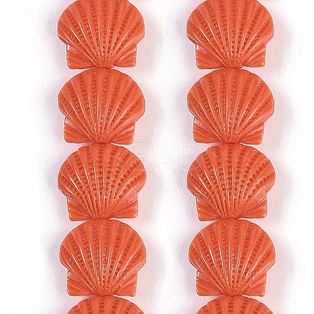 Synthetic Coral Dyed Carved Beads Strands CORA-K009-05B-02-1