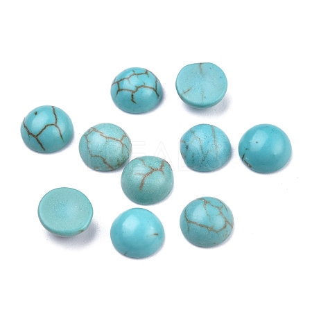Synthetic Turquoise Cabochons G-P393-R70-6MM-1