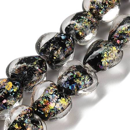 Handmade Dichroic Foil Glass Beads Strands DICH-U001-03A-1