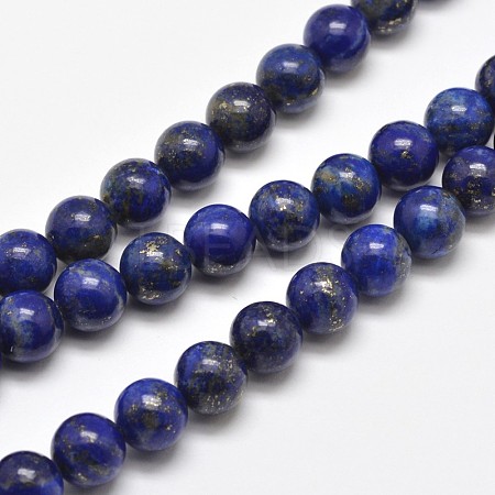 Natural Lapis Lazuli Round Bead Strands X-G-E262-01-10mm-1