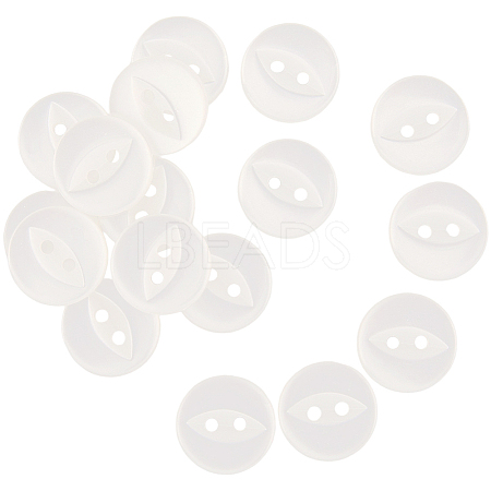 100Pcs 2-Hole Resin Buttons BUTT-CY0001-23A-1