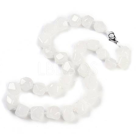 Natural Quartz Crystal Nuggets Beaded Necklaces for Women Men NJEW-K388-01D-1