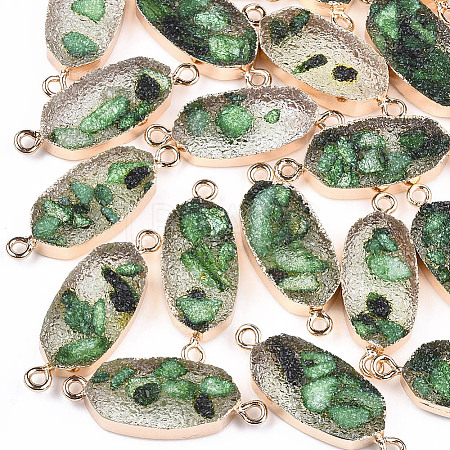 Electroplate Druzy Resin Links connectors RESI-S366-07C-1