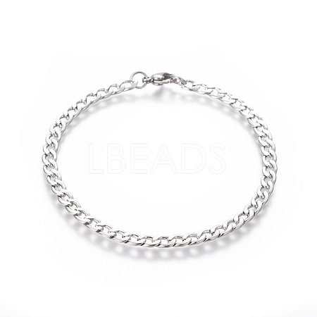 304 Stainless Steel Curb Chain Bracelets BJEW-E369-12P-1