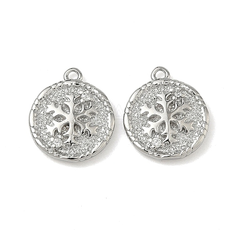 Christmas Brass Micro Pave Clear Cubic Zirconia Pendants KK-A280-03D-P-1