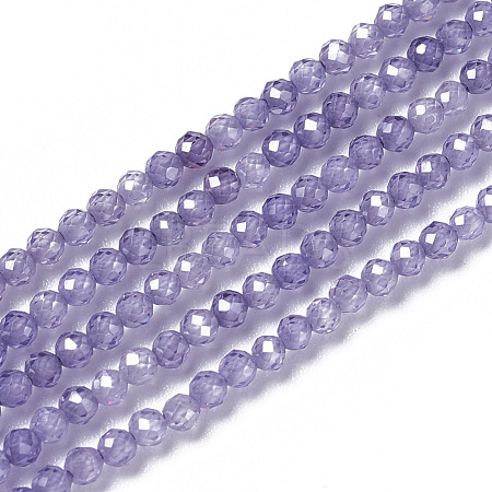 Cubic Zirconia Beads Strands G-F596-48E-2mm-1