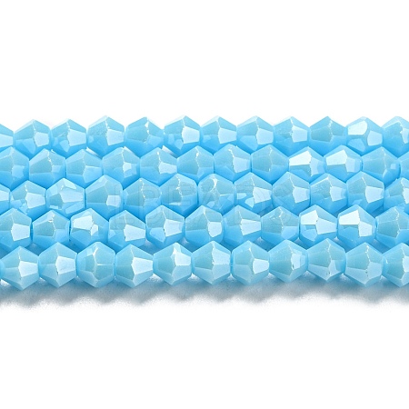 Opaque Solid Color Electroplate Glass Beads Strands EGLA-A039-P4mm-A12-1
