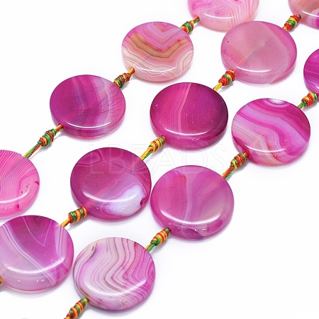 Natural Banded Agate/Striped Agate Beads Strands G-I245-44A-1