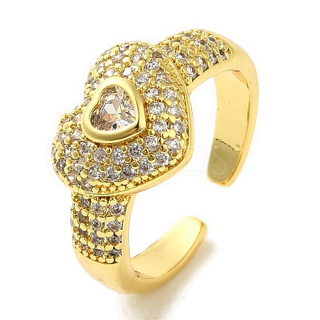 Brass Micro Pave Cubic Zirconia Rings for Women RJEW-E295-08G-01-1