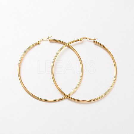 Ion Plating(IP) 304 Stainless Steel Hoop Earrings EJEW-N0016-11G-I-1