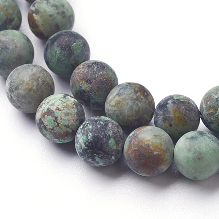 Natural African Turquoise(Jasper) Bead Strands G-P214-03-8mm-1