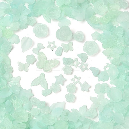 Frosted Transparent Acrylic Beads OACR-U006-03C-1