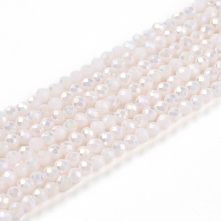 Electroplate Glass Beads Strands EGLA-A034-P1mm-B33-1
