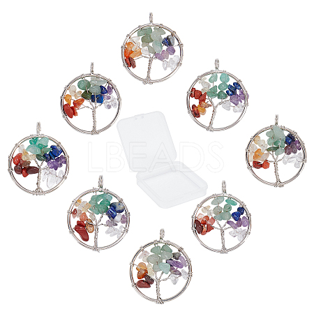 Chakra Themed Natural & Synthetic Gemstone Pendants G-SC0002-23P-1