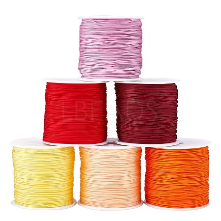 6 Rolls 6 Colors Braided Nylon Thread NWIR-PH0001-82-1