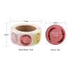 6 Rolls 3 Style Floral & Word Handmade with Love Stickers DIY-LS0003-31-3