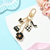 Flower/Bag/Heart Alloy Enamel Pendant Decoration HJEW-FS00025-01-3