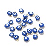 304 Stainless Steel Evil Eye Enamel Charms STAS-G302-02G-04-3