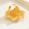 Exaggerated Iron Flower Open Cuff Ring for Festivals BB3093-4
