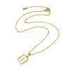 Ion Plating(IP) Rectangle with Initial Letter 304 Stainless Steel Pendant Necklace NJEW-R265-04G-I-3