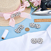 6Pcs Flower Glass Rhinestone Cabochons DIY-FG0010-18B-4
