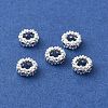 Silver Brass with Cubic Zirconia European Beads KK-B088-01A-02S-2