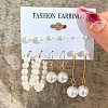 Alloy & Plastic Pearl Earring Sets WG17A46-24-1