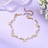 304 Stainless Steel & Shell Pearl Link Bracelets for Women BJEW-JB14096-1