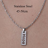 Non-Tarnish 201 Stainless Steel Word Hope Pendant Necklace NJEW-OY001-48-3