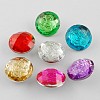 Faceted Flat Round Brass Resin Jewelry Snap Buttons X-RESI-S078-M-1